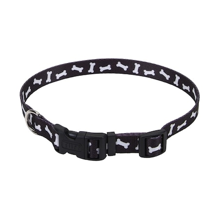 Pet Attire Styles Adjustable Collar 5/8 BLK BONES